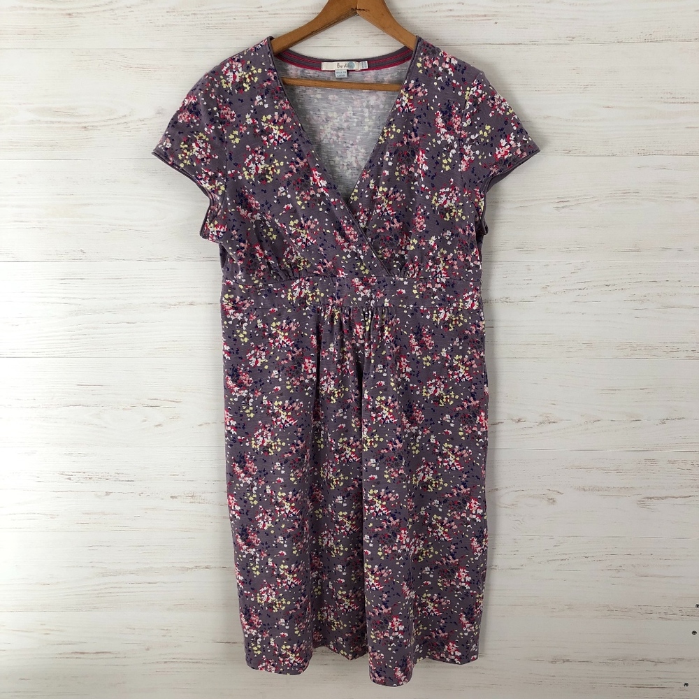Boden Casual Jersey Dress lilac print 12